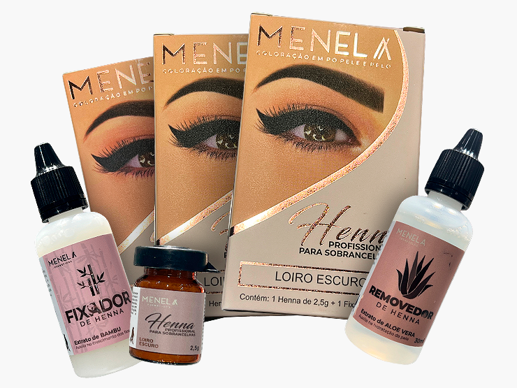 Kit Henna Menela para Design de Sobrancelhas